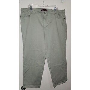 Gloria Vanderbilt Womens Sz 24W Short Sage Green Bootcut Denim Jeans Stretch